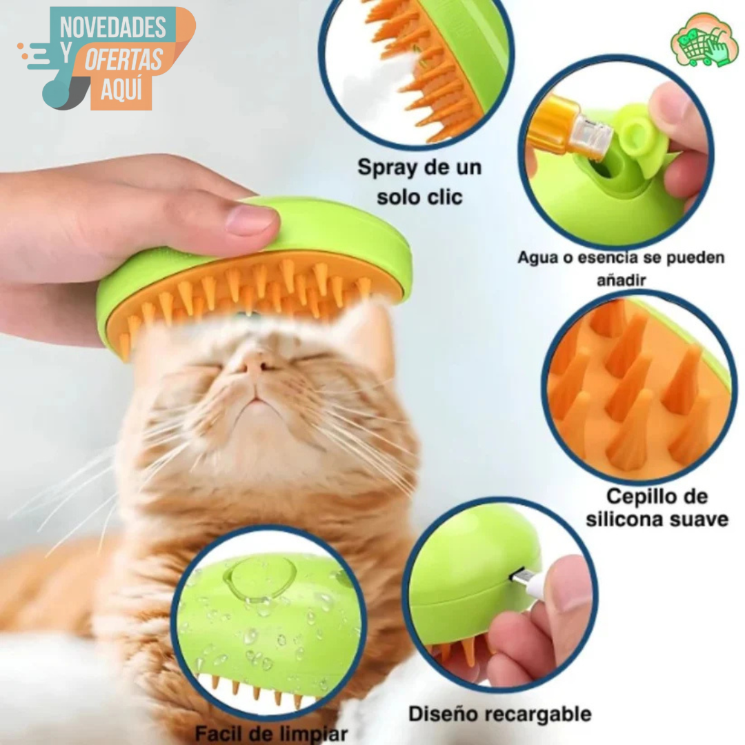Cepillo a Vapor 3 en 1 para Mascotas